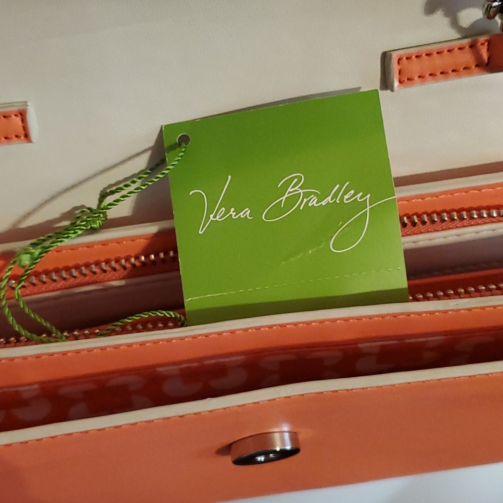 Vera Bradley Flap Clutch - Coral/Off-white - Picture 8 of 8
